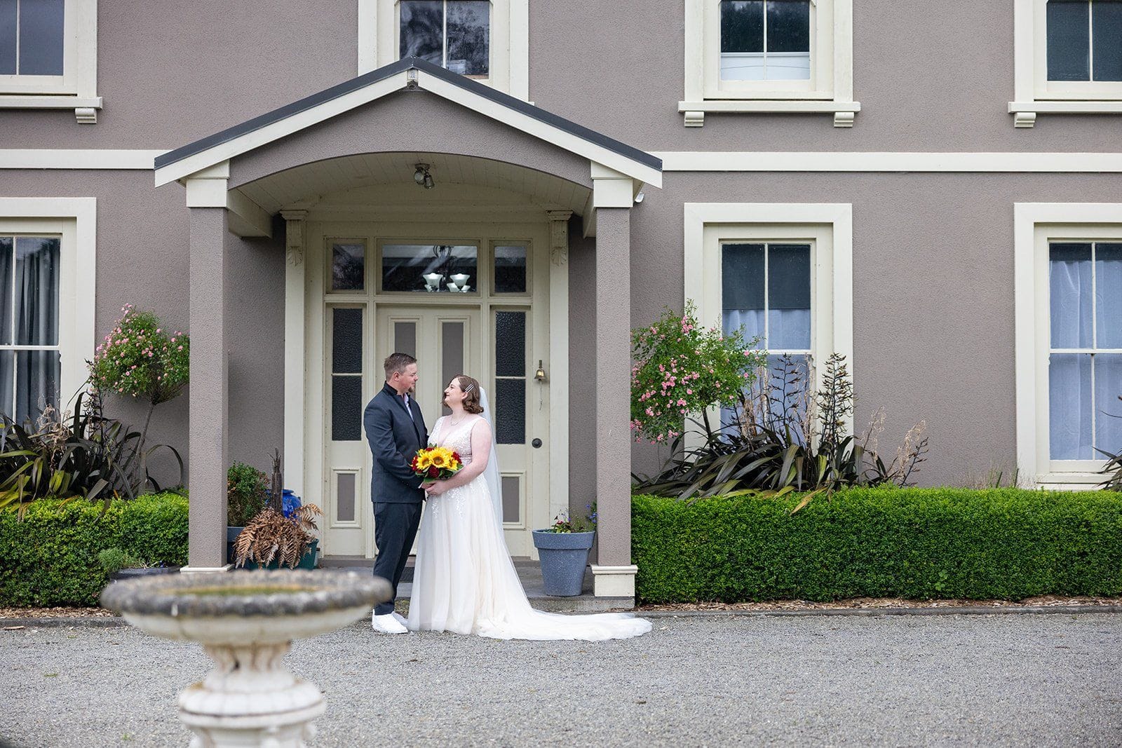 Drone aerial wedding videography at a Wellington vineyard venue